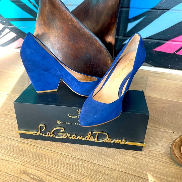 Pour La Victoire Shoes - Blue Suede heels from Pour la Victoire!